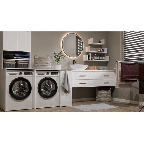 Szafka Łazienkowa Na Pralkę Z Drzwiami POLA NP 1D BIAŁA 2 Półki