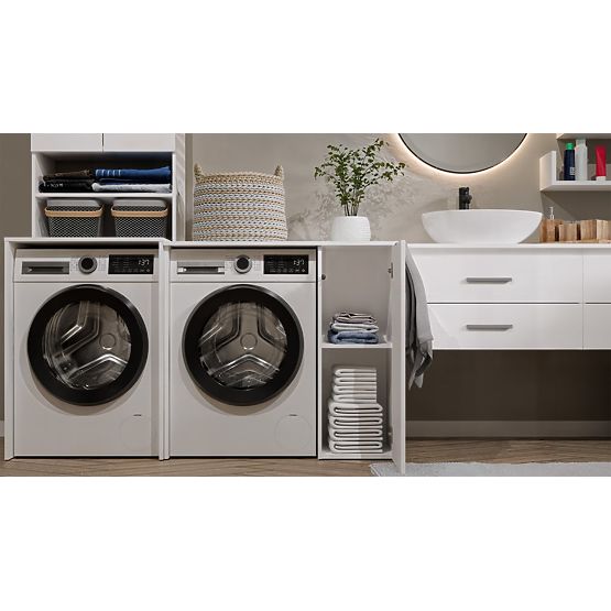 Szafka Łazienkowa Na Pralkę Z Drzwiami POLA NP 1D BIAŁA 2 Półki