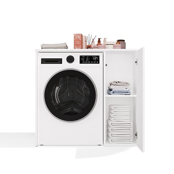Szafka Łazienkowa Na Pralkę Z Drzwiami POLA NP 1D BIAŁA 2 Półki