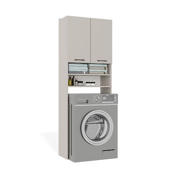 Szafka łazienkowa nad pralkę POLA DK KASZMIR BEŻOWA Regał Słupek 180X64X30