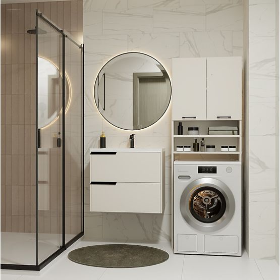 Szafka łazienkowa nad pralkę POLA DK KASZMIR BEŻOWA Regał Słupek 180X64X30