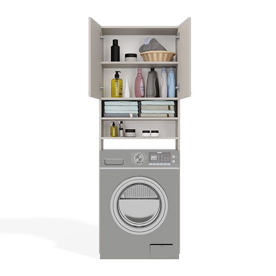 Szafka łazienkowa nad pralkę POLA DK KASZMIR BEŻOWA Regał Słupek 180X64X30