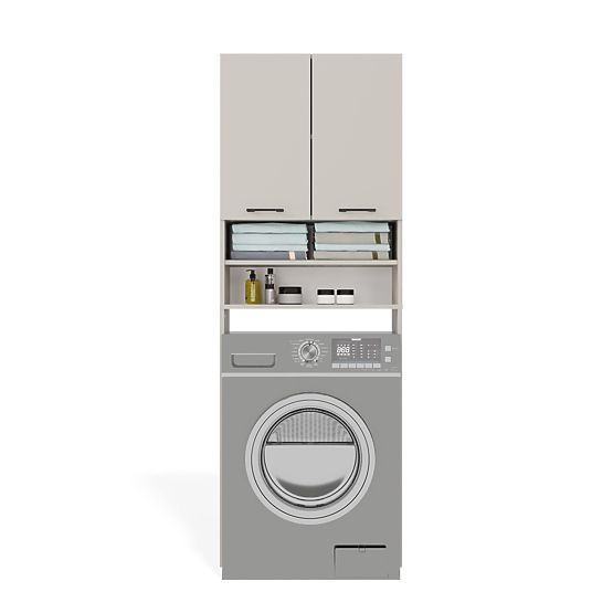 Szafka łazienkowa nad pralkę POLA DK KASZMIR BEŻOWA Regał Słupek 180X64X30