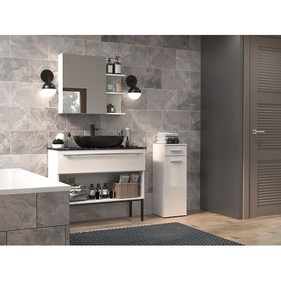 Szafka łazienkowa Nel V DS BIAŁY POŁYSK