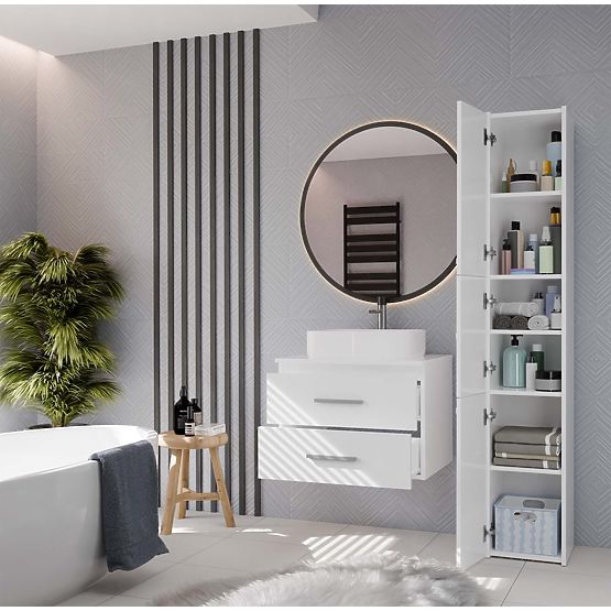 SZAFKA ŁAZIENKOWA POD UMYWALKĘ NEL 60 Z 2 SZUFLADAMI BIAŁA