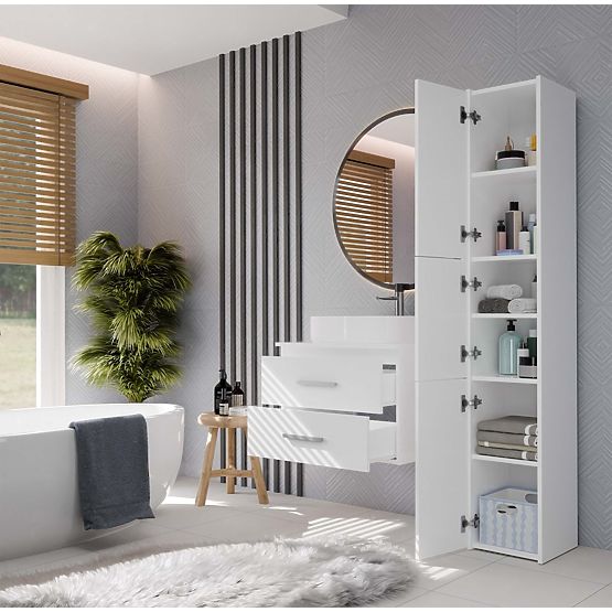 SZAFKA ŁAZIENKOWA POD UMYWALKĘ NEL 60 Z 2 SZUFLADAMI BIAŁA