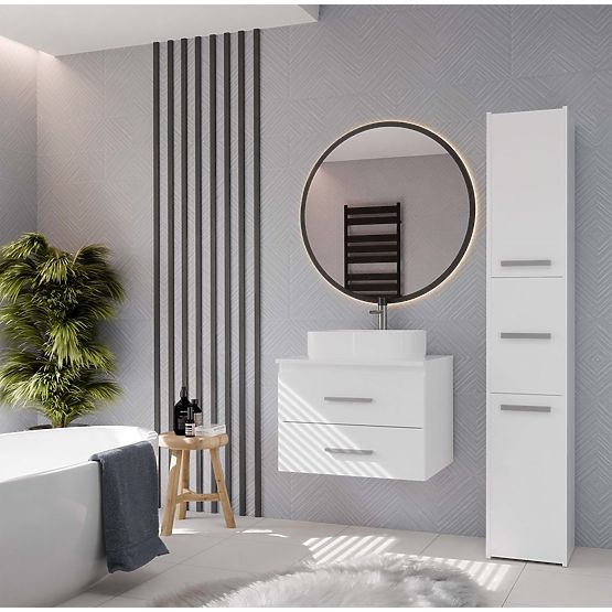 SZAFKA ŁAZIENKOWA POD UMYWALKĘ NEL 60 Z 2 SZUFLADAMI BIAŁA