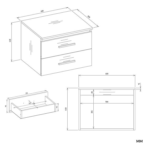 SZAFKA ŁAZIENKOWA POD UMYWALKĘ NEL 60 Z 2 SZUFLADAMI BIAŁA
