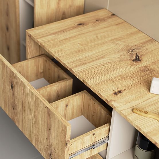 SZAFKA ŁAZIENKOWA POD UMYWALKĘ VAMI W90 2SZ 2P DĄB ARTISAN / KASZMIR