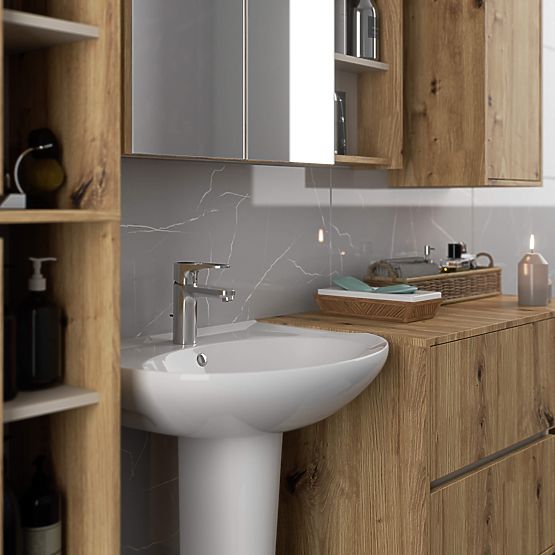 SZAFKA ŁAZIENKOWA POD UMYWALKĘ VAMI W90 2SZ 2P DĄB ARTISAN / KASZMIR