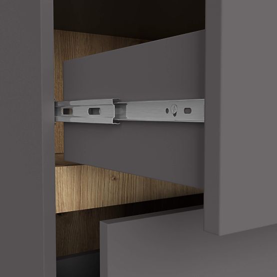 SZAFKA ŁAZIENKOWA POD UMYWALKĘ Z OTWORAMI VAMI W90 UM 2SZ 2P GRAFIT SZARY / DĄB ARTISAN