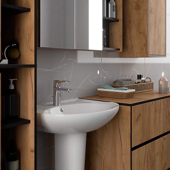 SZAFKA ŁAZIENKOWA WISZĄCA VAMI W50 DĄB CRAFT / CZARNY