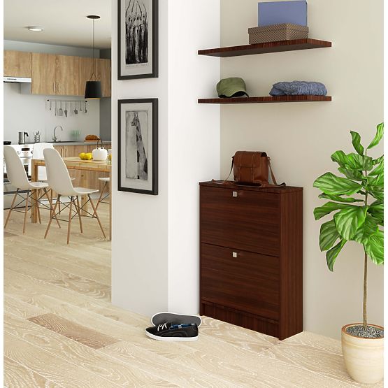 Szafka na buty 2 uchylne drzwi 60 cm - wenge