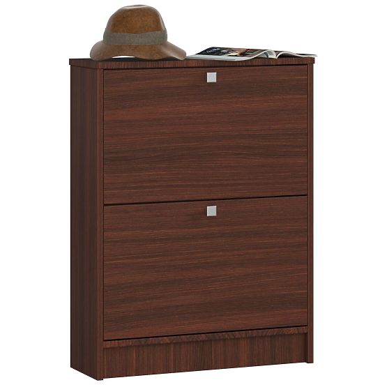 Szafka na buty 2 uchylne drzwi 60 cm - wenge