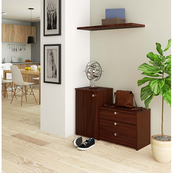 Szafka na buty S16 z komodą 3 uchylne drzwi - wenge