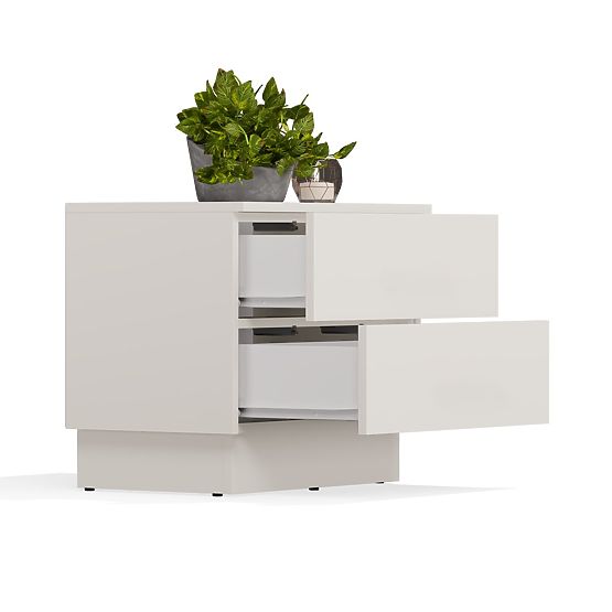 Szafka nocna AMBER 2S z 2 szufladami do sypialni KAŠMÍR Beżowa