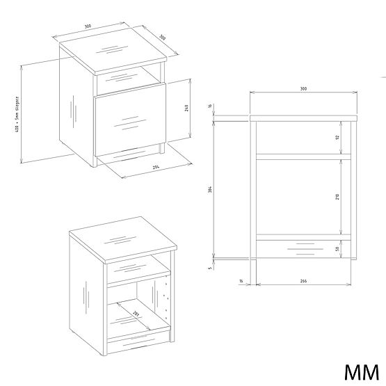 Szafka nocna GALAX 30/1D BIAŁA-ARTISAN