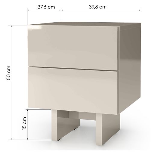 Szafka nocna Glim, kaszmirowa, połysk