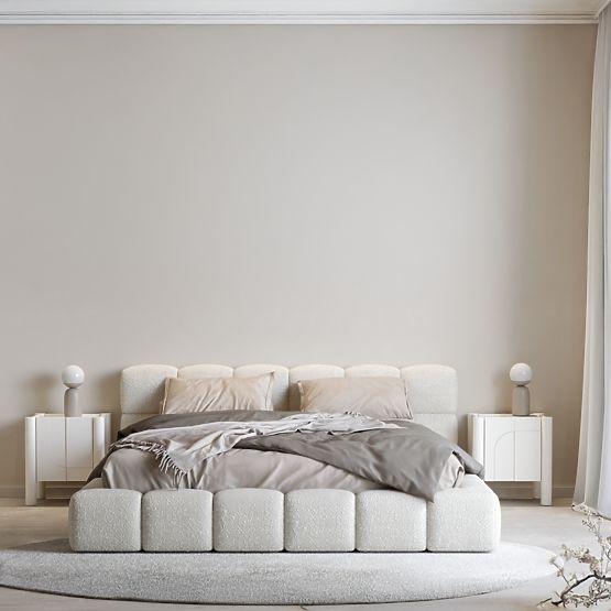 Szafka nocna Lunaria z frezowanym frontem, biała