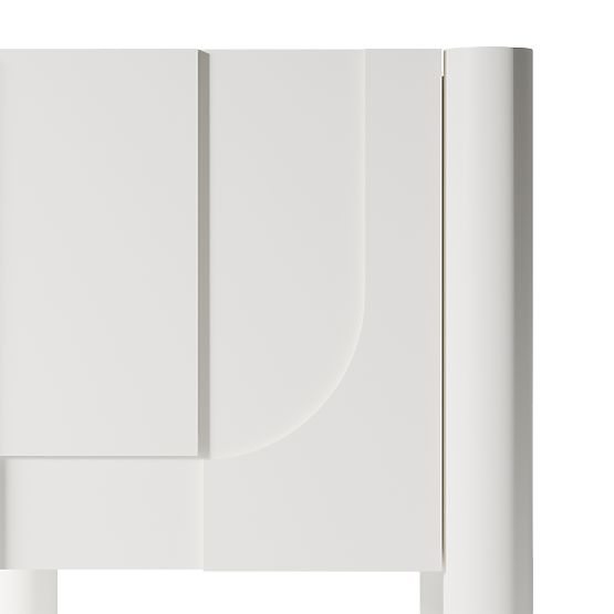 Szafka nocna Lunaria z frezowanym frontem, biała