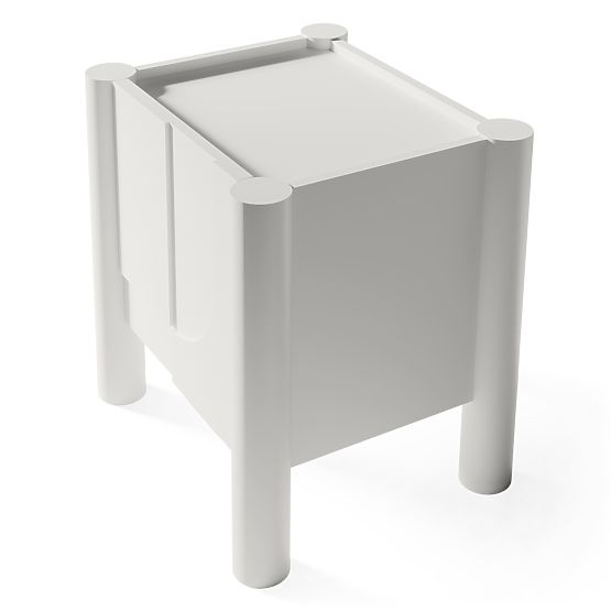 Szafka nocna Lunaria z frezowanym frontem, biała