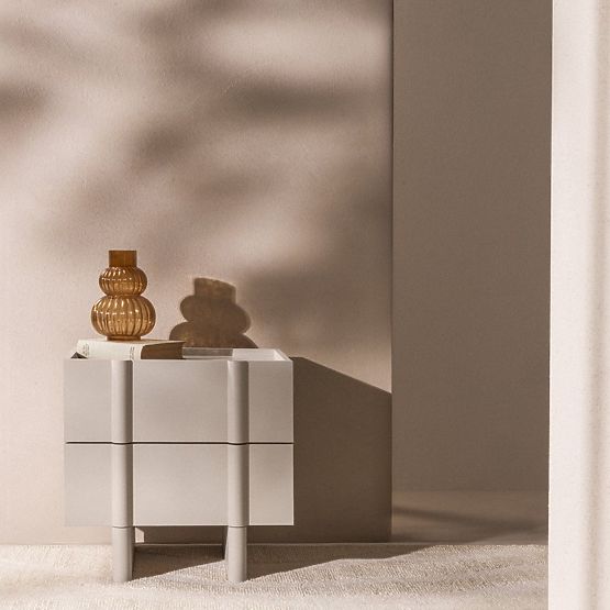 Szafka nocna Moss kaszmirowa, zaokrąglona