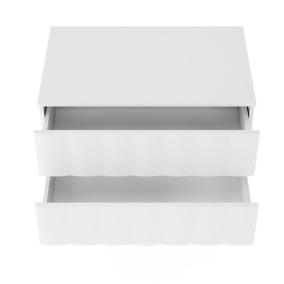 Szafka pod umywalkę na blat Grita 80 cm, biała, falisty panel przedni