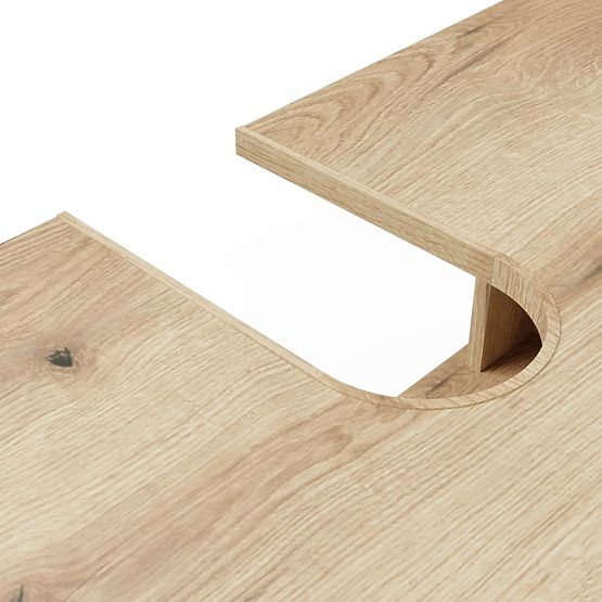 SZAFKA POD UMYWALKĘ TIGO 1D2S DĄB EVOKE 140 CM 2 SZUFLADY ŻŁOBIONY FRONT WISZĄCA