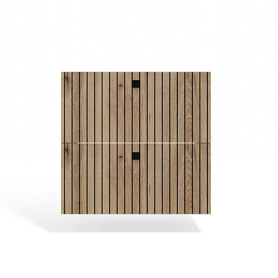 SZAFKA POD UMYWALKĘ TIGO 60 2S DĄB EVOKE 2 SZUFLADY PANEL CZOŁOWY ŻŁOBIONY WISZĄCA