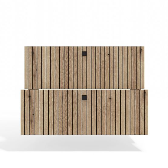 SZAFKA POD UMYWALKĘ TIGO 80 2S DĄB EVOKE 2 SZUFLADY ŻŁOBIONY FRONT WISZĄCA