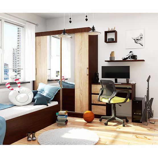 SZAFKA PRZESUWNA 150cm CLP WENGE / SONOMA