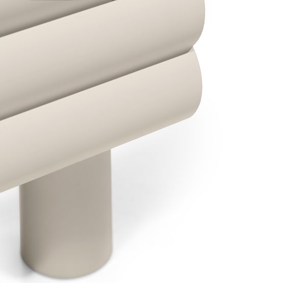 Szafka RTV Anatra, żłobiona, beżowa, zaokrąglone kształty