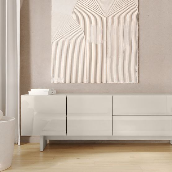 Szafka RTV Glim, kaszmirowa, błyszcząca