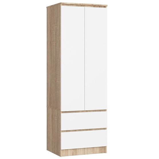 SZAFKA STAR S 60 cm 2 DRZWI 2 SZUFLADY SONOMA / BIAŁA