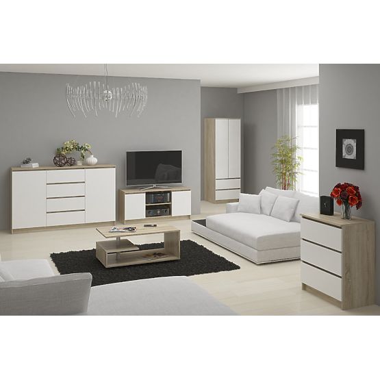 SZAFKA STAR S 60 cm 2 DRZWI 2 SZUFLADY SONOMA / BIAŁA