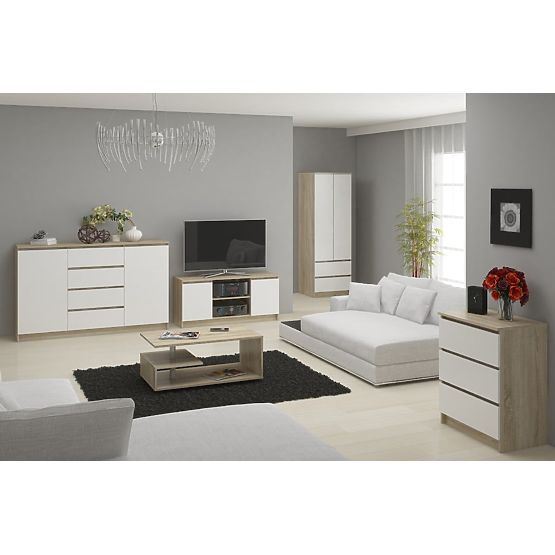 SZAFKA STAR S 60 cm 2 DRZWI 2 SZUFLADY SONOMA / BIAŁA