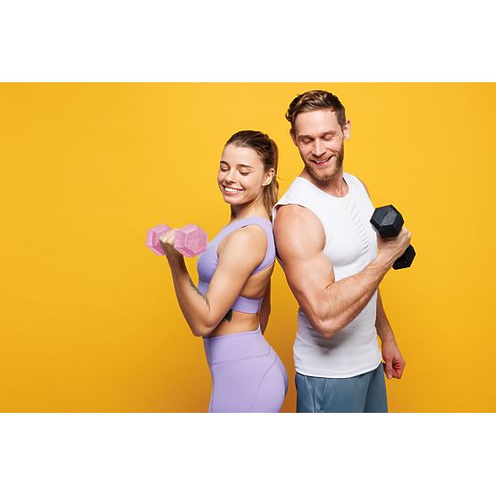 Sześciokątne hantle zestaw 2x4 kg ciężarki do ćwiczeń fitness różowe ModernHome