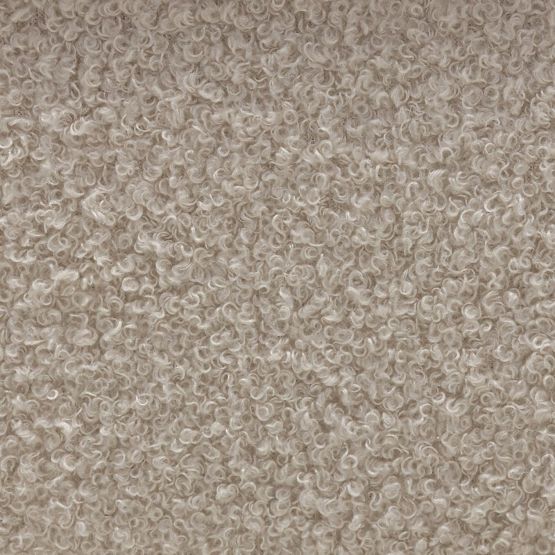 Tapicerowana ławka Loppo jasnobeżowa, boucle, Orzech Wisconsin