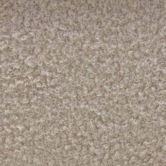 Tapicerowana ławka Loppo jasnobeżowa, boucle, Orzech Wisconsin