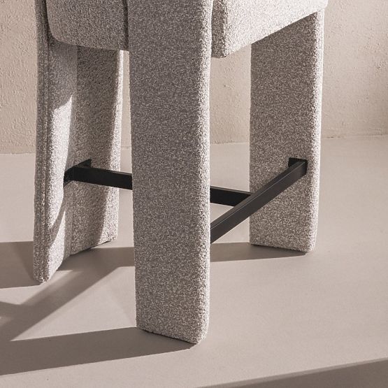 Tapicerowane krzesło barowe Castelo szaro-beżowe