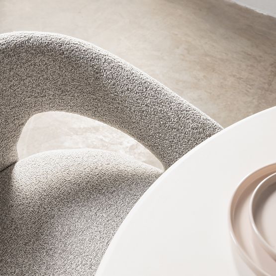 Tapicerowane krzesło Castelo szaro-beżowe