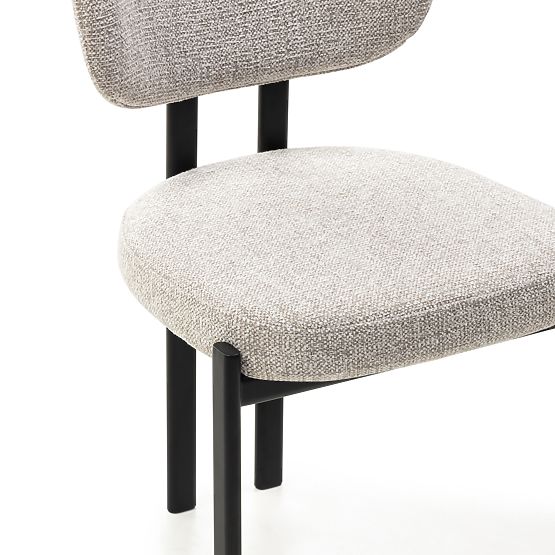 Tapicerowane krzesło Flare, beżowe/czarne nogi