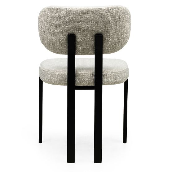 Tapicerowane krzesło Flare, jasnobeżowe/czarne nogi