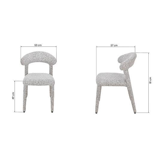 Tapicerowane krzesło Hiroki, beżowo-szary melanż