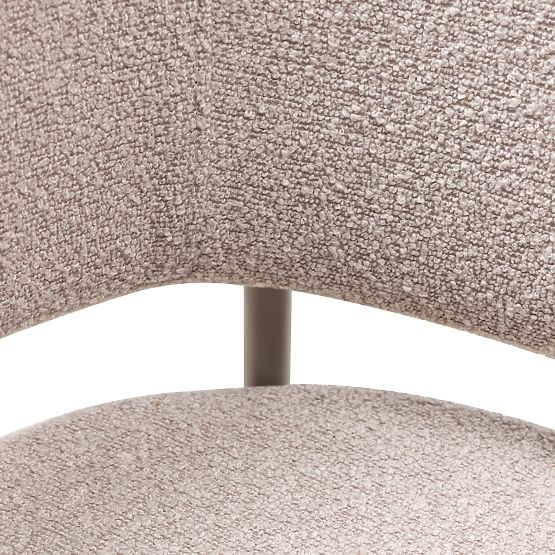 Tapicerowane krzesło Lamu beżowe, bouclé