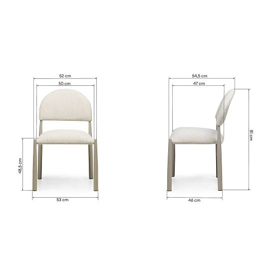 Tapicerowane krzesło Maze beżowo-szare