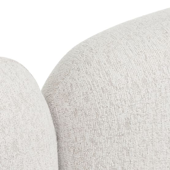 Tapicerowane łóżko Fencee 160x200 cm, z stelażem, zaokrąglone, jasnobeżowe