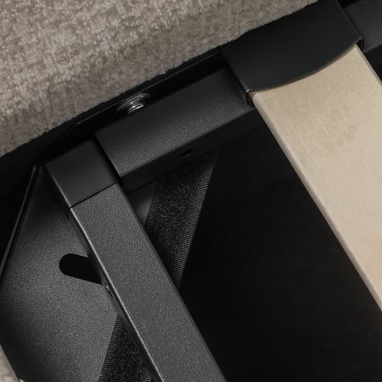 Tapicerowane łóżko Luno 160x200 cm, z stelażem i schowkiem, jasnobeżowe, zaokrąglone