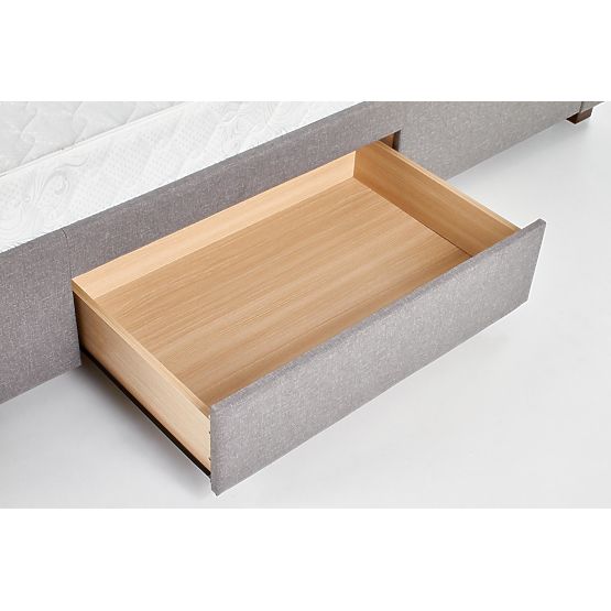 Tapicerowane łóżko MODENA 140 cm z szufladami szare (6p=1ks)