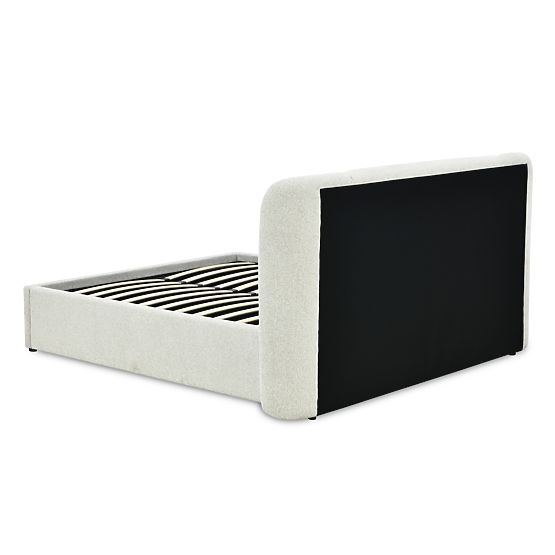 Tapicerowane łóżko Snoovia 160x200 cm, z stelażem i schowkiem, jasnobeżowe